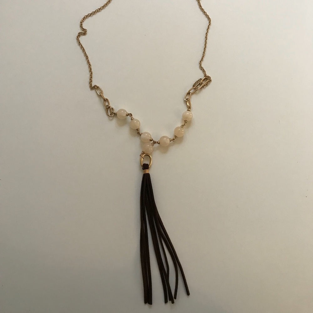 A brown and cream necklace
